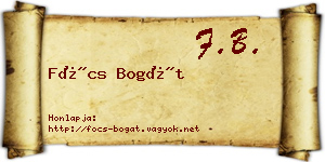 Föcs Bogát névjegykártya